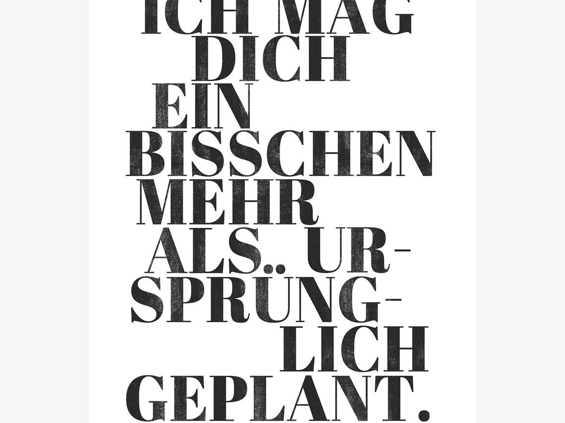 Geplant / Spruch Ich mag dich Fine ArtPrint WallArt Etsy