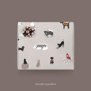 Carta da regalo / Petisfaction "CANI" / Confezione regalo elegante, fatta a mano con cani, per Natale, compleanno - per mamme di cani