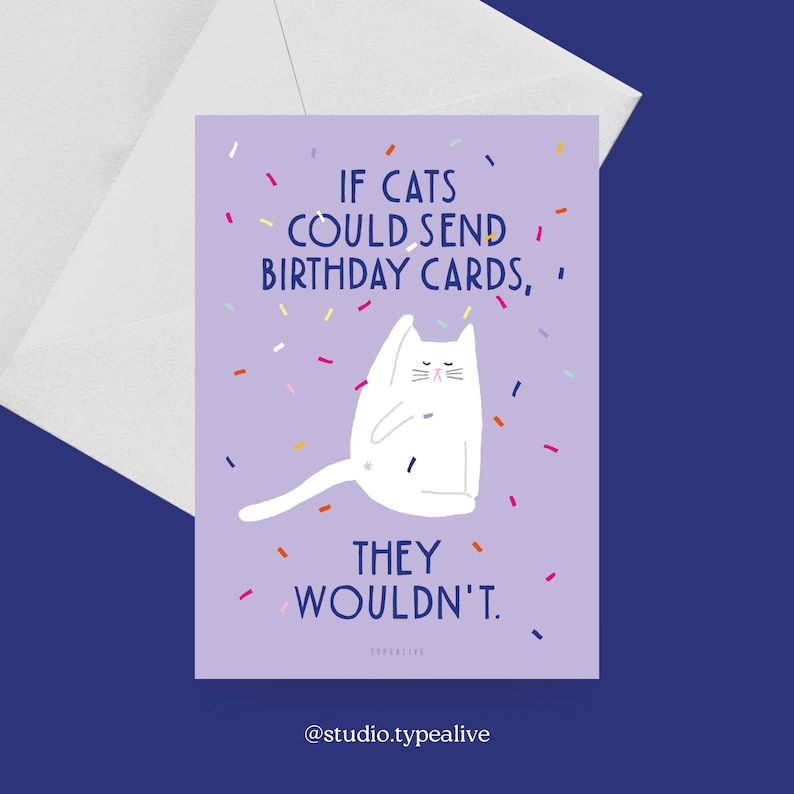 Geburtstagskarte / BIRTHDAY CAT NO. 1 / Lustige Geburtstagskarte mit Katze – Witzige Postkarte mit Umschlag, perfekte Grußkarte für Cat Mums Bild 2