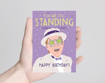 Geburtstagskarte / Still Standing / Lustige Karte zum Geburtstag für Vater oder Freunde mit witziger Illustration zum 30. 40. 50.