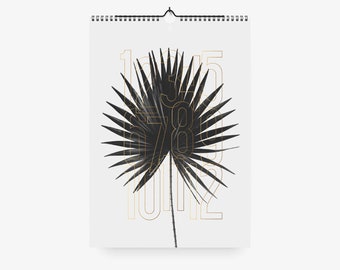 Wall calendar / PLANTS / A3, plants and typo, plain and Scandinavian, as a gift for birthday and Christmas