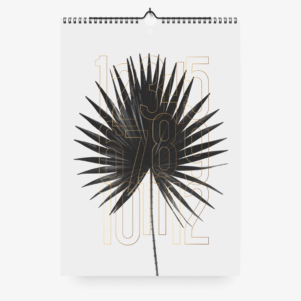 Wall calendar / PLANTS / A3, plants and typo, plain and Scandinavian, as a gift for birthday and Christmas