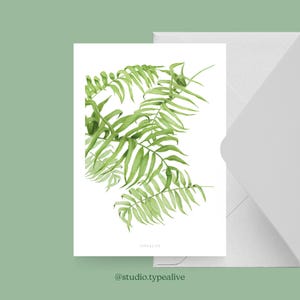 Carte pour diverses occasions / TROPCIAL NO. 1 / Carte postale pour de nombreuses occasions - comme salutation ou invitation pour les amis et la famille, feuilles de palmier