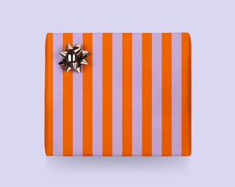 Embrulho para presente / STRIPES NO. 1 / Embrulho para presente vermelho e azul com listras, para Natal, casamentos e aniversários – embrulho exclusivo para presente
