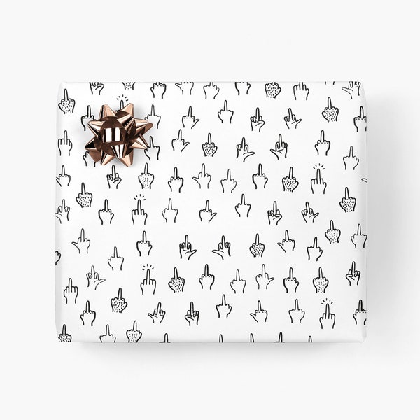 Wrapping paper / F*&K YOU / Middle finger wrapping sheets, funny wrapping paper for men, for best friend, birthday