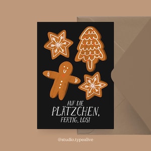 Carte de Noël / BISCUITS NO. 2 / Carte postale amusante pour Noël avec un dicton amusant - pour les amis, la famille, les collègues