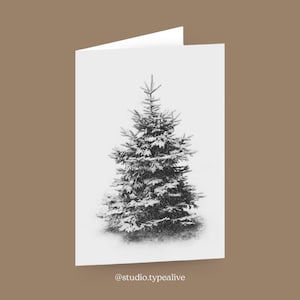 Grußkarte zu Weihnachten / SCHNEETANNE / Weihnachtskarten Set mit Umschlag, Tanne, Klappkarte zu Weihnachten, für Mama oder Oma