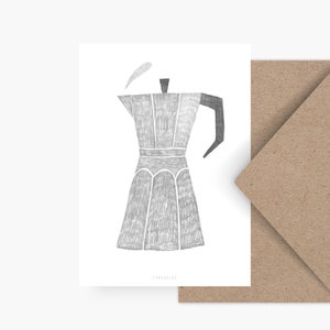 Carte de Noël / CAFETIÈRE / Carte simple et belle pour Noël - carte de vœux pour l'Avent pour la famille, les amis et les collègues