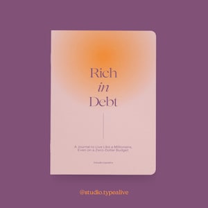 Cuaderno / RICH / Cuaderno A5 en blanco, con frase divertida, esquinas redondeadas - perfecto como regalo, diario o diario