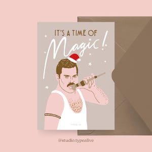 Weihnachtskarte / TIME OF MAGIC / Lustige Postkarte zu Weihnachten mit witzigem Spruch – für Freunde, Familie, Kollegen