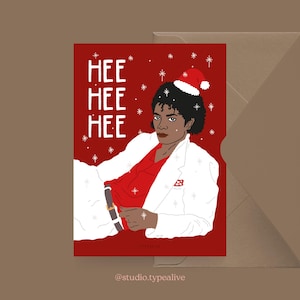 Cartão de Natal / HEE HEE HEE / Cartão postal engraçado para o Natal "Smooth Criminal" e ditado engraçado - para amigos, familiares, colegas