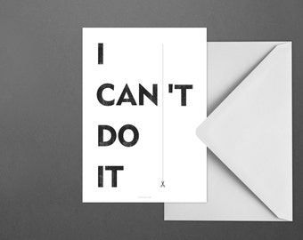 Postkarte I Can / Zuversicht, Do, Abschneiden, Typographie, Buchstaben, Karte, Grusskarte, Briefumschlag, Geschenk, Botschaft, Brief