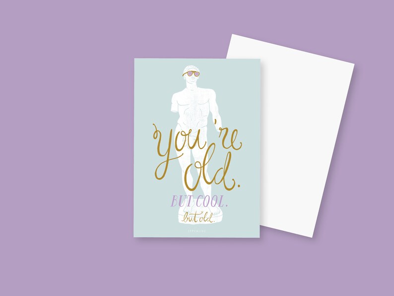 Birthday card Old But Cool Funny Card for Dad on fathers day or Brother