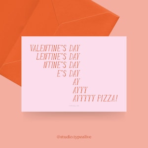 Liebes-Karte / VALENTINE PIZZA / Lustige und schöne Valentinstagskarte, zum Jubiläum, mit witzigem Spruch – für den Partner, für Pizzafans