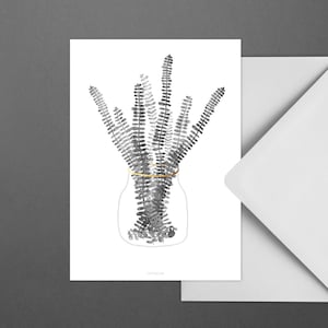 Carte pour diverses occasions / JUNGLE URBAINE NO. 3 / Carte postale pour de nombreuses occasions - comme salutation ou invitation pour les amis et la famille, plante, vase