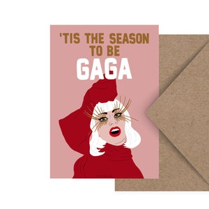 Carte de Noël / GAGA SEASON / Carte postale amusante pour Noël avec un dicton amusant - pour les amis, la famille, les collègues