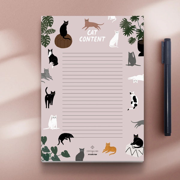 To-do pad / Petisfaction "CATS" / notepad A5, perfect as a shopping list, to-do list, funny gift for cat lovers
