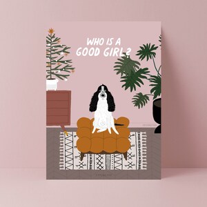 Weihnachtskarte / Petisfaction "Dogs" GOOD GIRL / Weihnachtskarten Set, lustige Weihnachtskarte mit Hund, Postkarte für Hundefans