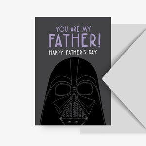 Lustige Postkarte / Vder Is Your Father / witzige Karte zum Vatertag oder Geburtstag für Sci-Fi Fans mit Wortspiel und Spruch für Papa Bild 2