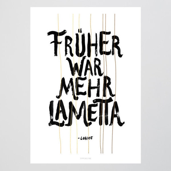 Mehr Lametta / Spruch, Loriot, Früher, Fine Art-Print, Wall-Art, Minimal Poster Art, Typography Art, Premium Poster, Kunstdruck Poster