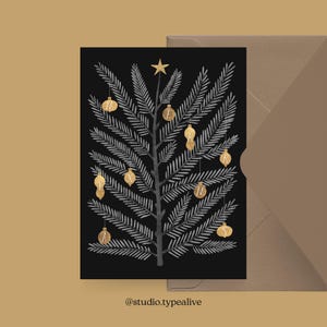 Carte de Noël / SAPIN SUÉDOIS NO. 2/ Carte de Noël simple et belle - carte de voeux pour l'Avent pour la famille, les amis et les collègues