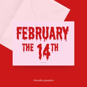 Liebes-Karte / THE 14TH / Lustige und schöne Valentinstagskarte, zum Jubiläum, mit witzigem Spruch – für den Partner