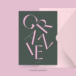 Carte de remerciement / GRAZIE / carte postale pour de nombreuses occasions - comme salutation ou invitation pour les amis et la famille, italien