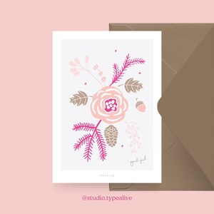 Carte de Noël / DIEU JUL NO. 1/ Carte de Noël simple et belle - carte de voeux pour l'Avent pour la famille, les amis et les collègues