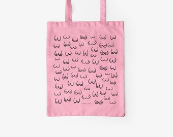 Cotton bag / BUSENFREUNDE "pink" / eco-friendly fabric bag with long handles, perfect as a canvas bag for shopping, with a funny saying