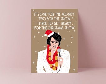 Christmas Card / It's One For / funny Card  for Family and Friends with a funny word pun for Christmas Party