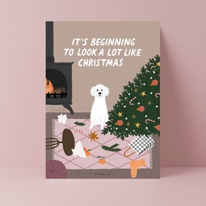 Weihnachtskarte / D020 Like Christmas / witzige Karte zu Weihnachten Hund für Hundehalter als Geschenk mit lustigem Spruch Pudel Havaneser