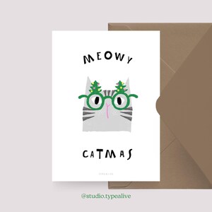 Carte de Noël / CATMAS / Carte postale amusante pour Noël avec un chat et un dicton amusant - pour les amis, la famille, les collègues