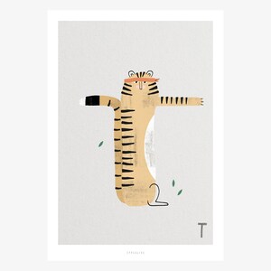 Póster mural / ABC Kids T / Póster ABC, alfabeto animal, letras, póster habitación infantil, decoración pared habitación infantil, lámina, regalo