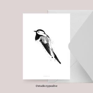 Carte pour diverses occasions / BIRDY NO. 1 / Carte postale pour de nombreuses occasions - comme salutation ou invitation pour les amis et la famille, oiseau, aquarelle
