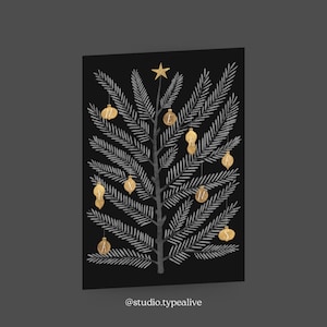 Grußkarte zu Weihnachten / SWEDISH FIR NO. 2 / Weihnachtskarten Set mit Umschlag, Tannenzweig, Klappkarte zu Weihnachten, für Mama oder Oma