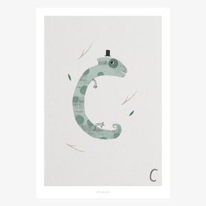 Póster mural / ABC Kids C / Póster ABC, alfabeto animal, letras, póster habitación infantil, decoración pared habitación infantil, lámina, regalo