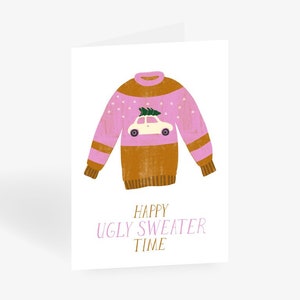 Grußkarte zu Weihnachten / UGLY SWEATER NO. 3 / Weihnachtskarten Set mit Umschlag, Pullover, Klappkarte zu Weihnachten, für Mama oder Oma