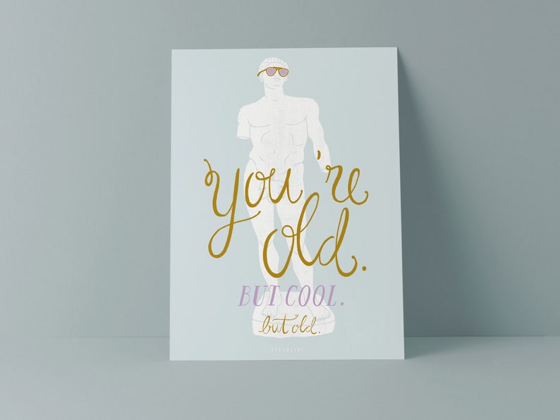 Birthday card Old But Cool Funny Card for Dad on fathers day or Brother