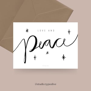 Carte de Noël / CALLIGRAPHIE NO. 2/ Carte de Noël simple et belle - carte de voeux pour l'Avent pour la famille, les amis et les collègues