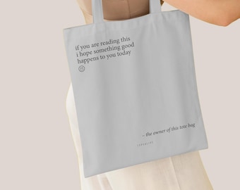 Bolsa de algodón / ALGO BUENO / Bolsa de tela ecológica, como bolsa de algodón para la compra, con un dicho gracioso, perfecta para regalo