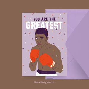 Father's Day Card / THE GREATEST / Funny Greeting Card for Dad - Perfect for 40th and 50th birthdays, as a funny Father's Day card, Ali, Boxer