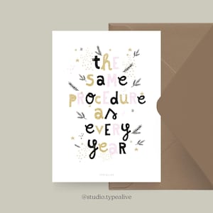Carte de Noël / PROCÉDURE / Carte postale amusante pour Noël avec un dicton amusant - pour les amis, la famille, les collègues