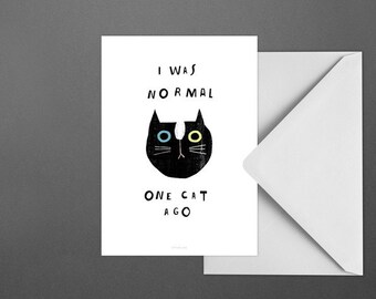 Postcard Catisfaction No. 9 / Cat, Catlovers, Satisfaction, Normal, Typography Art, Kunstdruck