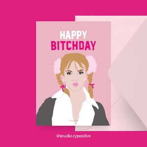 Biglietto d'auguri / BITCHDAY / Biglietto d'auguri divertente con una frase divertente - perfetto per il 30° o 40° compleanno di un amico