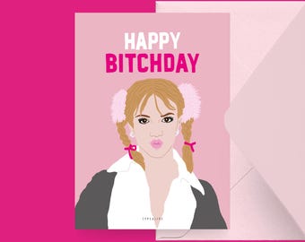 Carte d'anniversaire / BITCHDAY / Carte d'anniversaire amusante avec un dicton amusant - parfaite pour le 30e ou le 40e anniversaire d'un ami