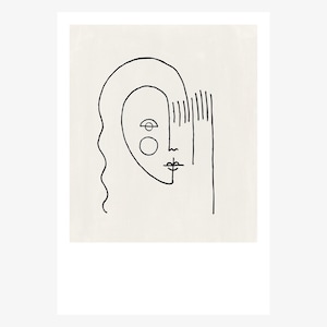 Poster Wall Picture / Faces No. 4 / Poster Face Living Room Decoration, Housewarming Gift, Art Print, as a Gift