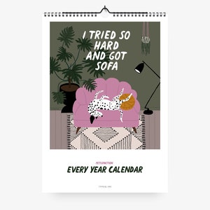 Wall calendar / Dogs / perpetual calendar 2023 in DIN A4 for every year with dogs, funny sayings for a birthday or a simple gift