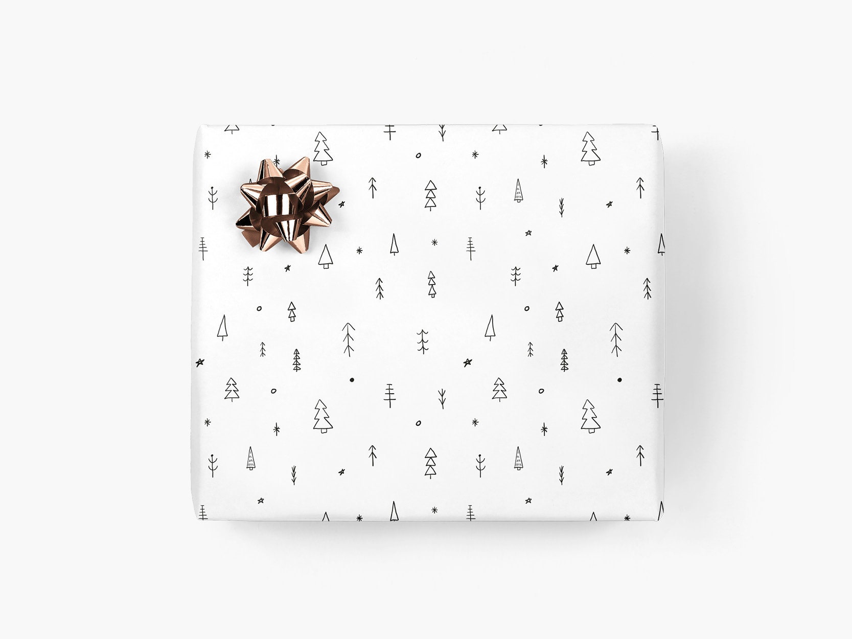 Eco-friendly Black and White Christmas Wrapping Paper Sheets From