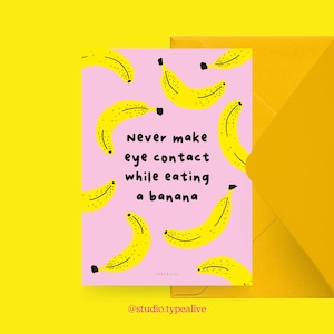 Carte postale / CONTACT AVEC LES YEUX / Carte de vœux drôle et belle avec dicton - idée cadeau humoristique pour les amis, la famille et les collègues