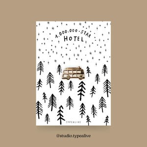 Distintivo / 1.000.000 DI STELLE / Spilla in ottone con camper con biglietto e scritta, come portafortuna, regalo di Natale o compleanno